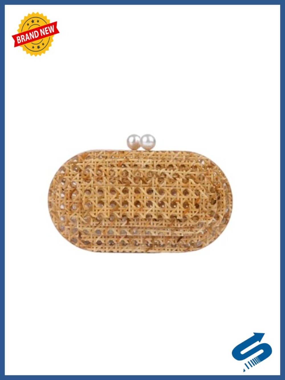 Acrylic Rattan Clutch Purse Woven Evening Bag Wedding Party Summer Beach Wicker